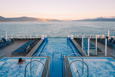 Guest enjoying the infinity pool